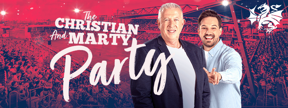 Fellas.. its your turn!! The Christian and Marty Party is here, and we want to take you boys on a night out to the footy!!