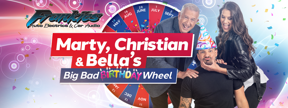 Marty, Christian and Bella's Big Bad Birthday Wheel is loaded with CASH!
